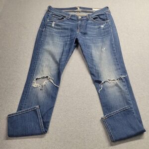 Rag & Bone Jeans Size‎ 29 Capri Canyon Distressed Mid Rise Blue Denim Stretch